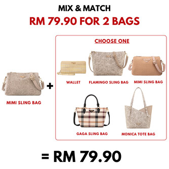 MIMI SLING BAG - FLORAL CD, LATTE